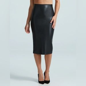 COMMANDO Faux Leather Midi Skirt | Size S